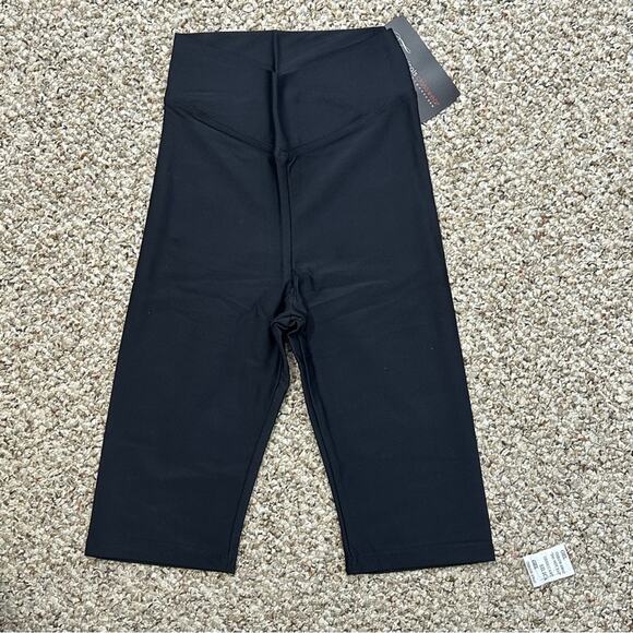 Theatricals blue black 2 piece dance set bike shorts crop top tank adult XS NWT - Picture 8 of 9